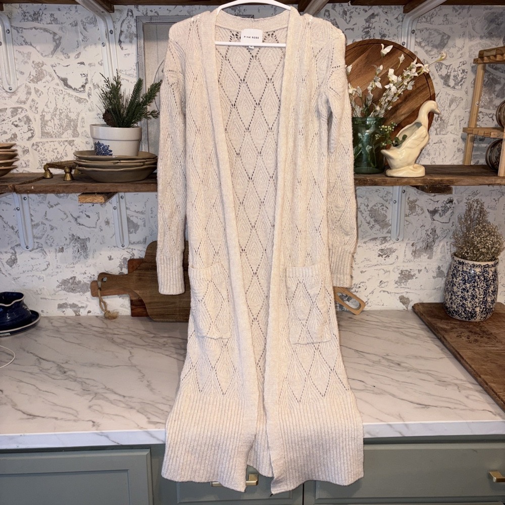 Romantic Cozy Soft Long Bohemian Knit Pocket Cardigan Sweater Duster Women S